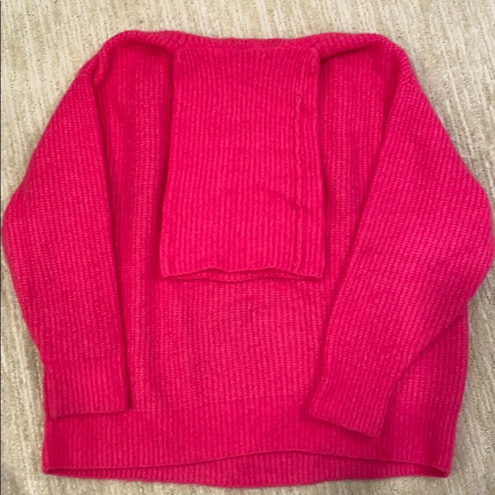 Zara Knit Hot Pink Turtleneck Sweater